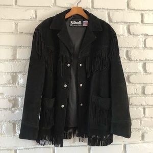 Mens vintage fringed Suede leather jacket.